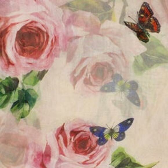 Dolce & Gabbana Floral Printed luxury lightweight silk scarf Shawl Pink Multi - Picture 10 of 11